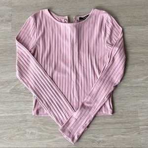 Forever 21 Long-Sleeve Lace-Up Ribbed Crop Top